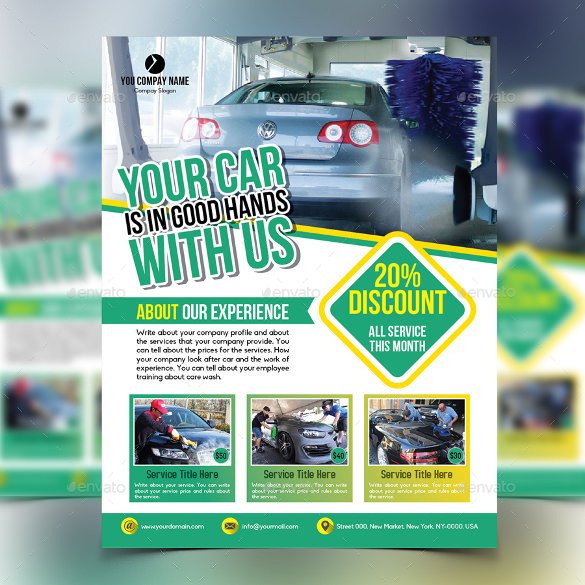 Car Wash Flyers – 40 Free PSD EPS Indesign Format