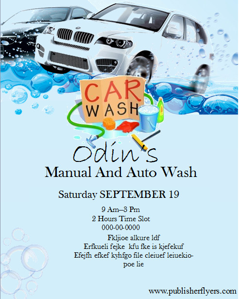 Free Editable and printable Publisher Car Wash Flyer