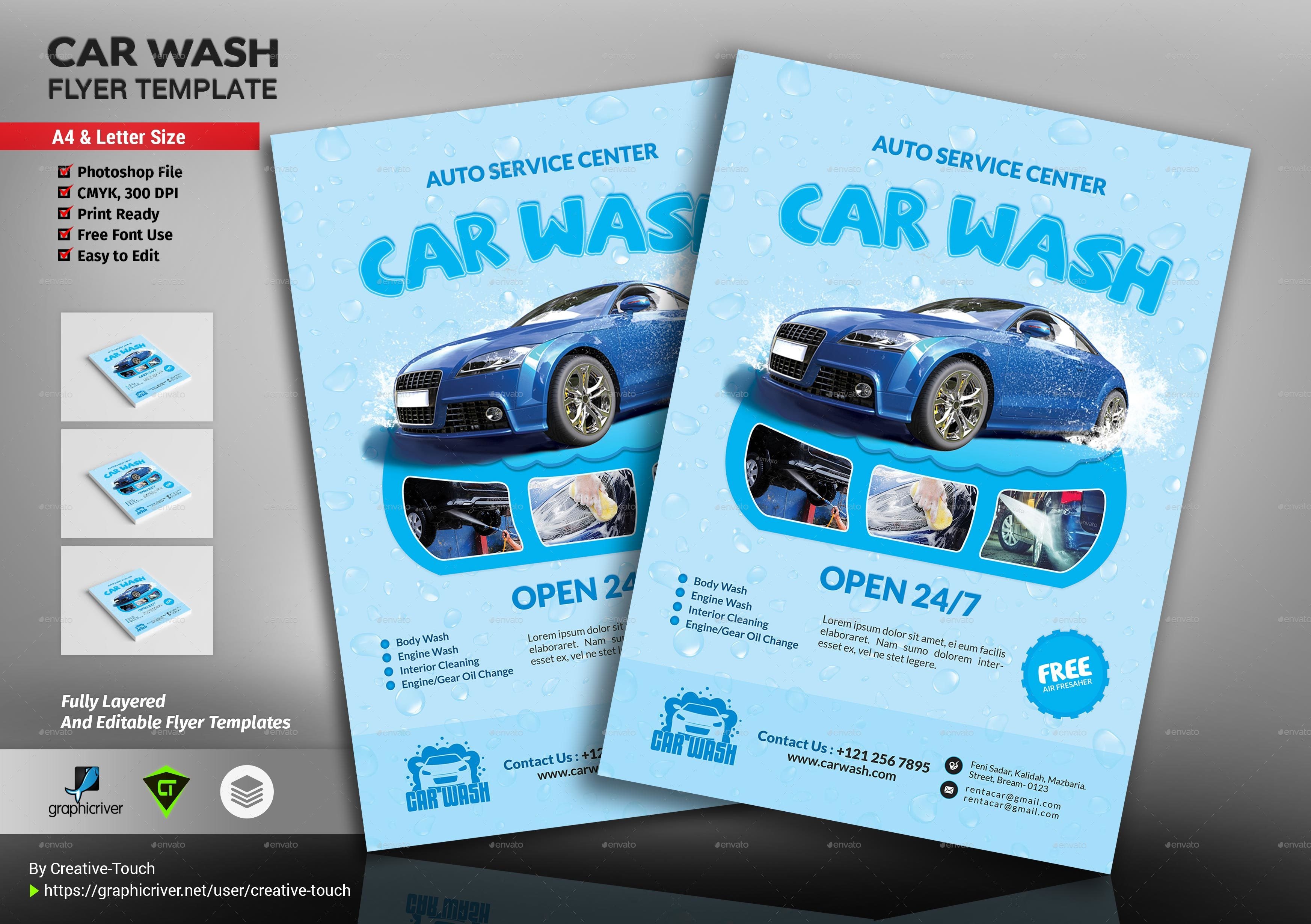 Car Wash Flyer Template by Creative Touch