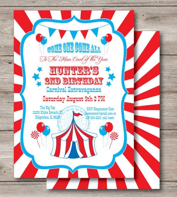 25 best ideas about Carnival birthday invitations on