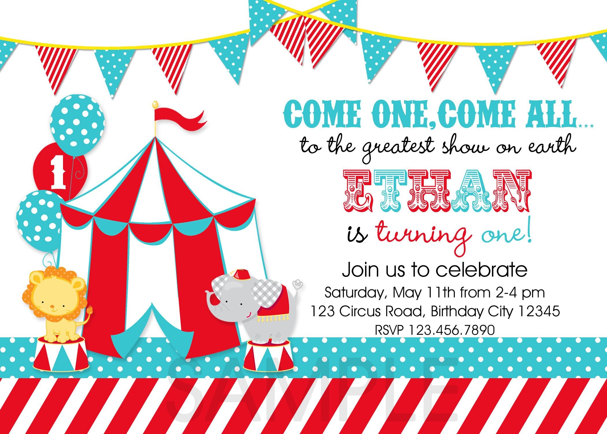 circus party invitations template 3Zcfy9xW