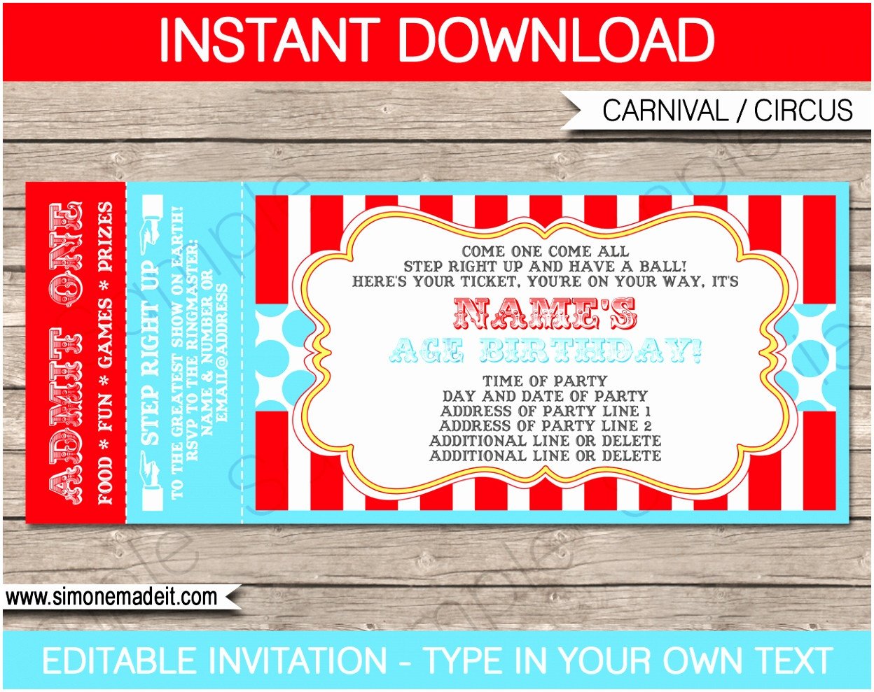12 Carnival Ticket Invitation Template Prwtv