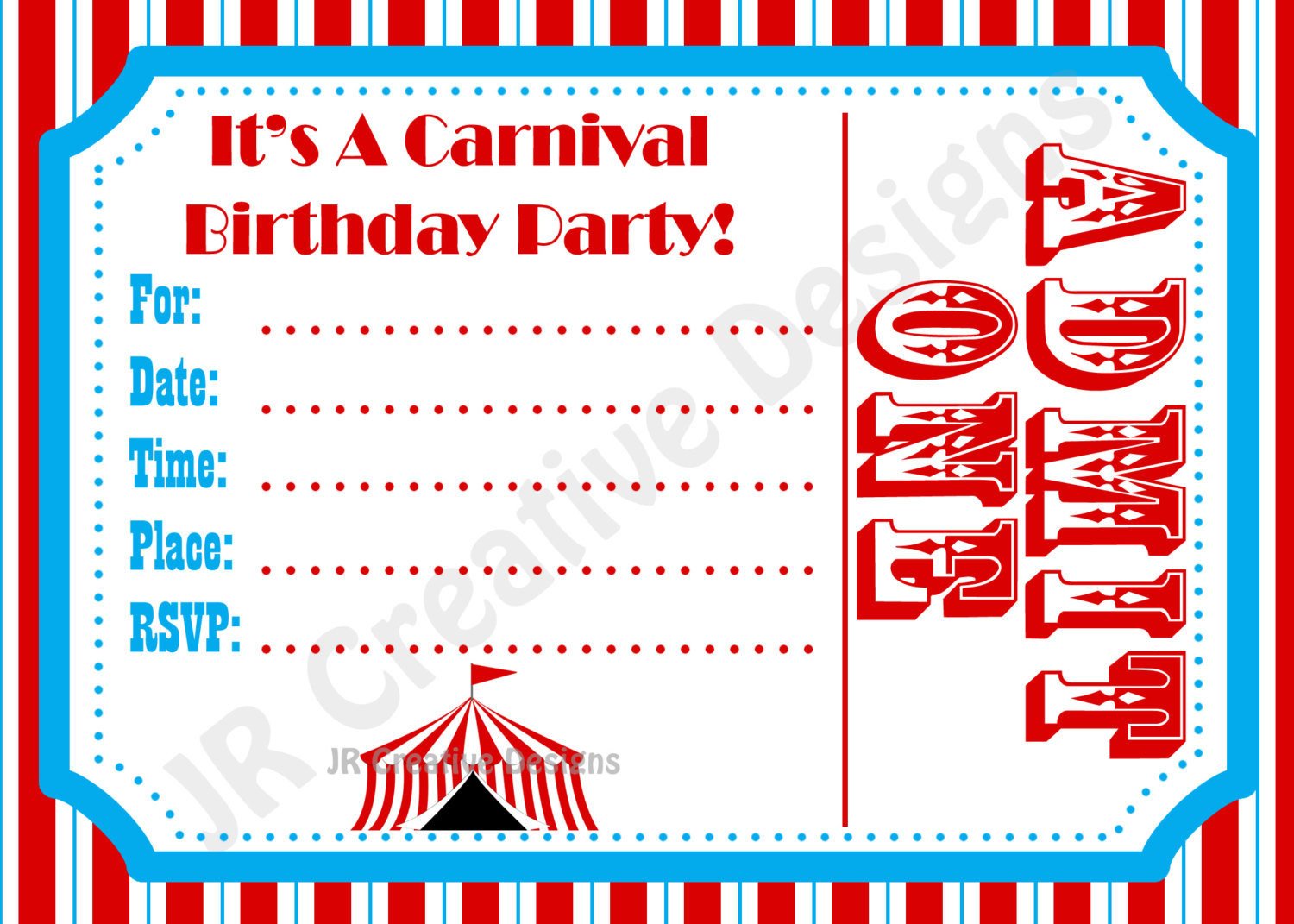 Carnival Invite Circus Invite Circus by JRCreativeDesigns