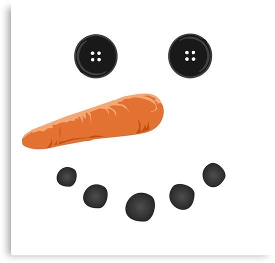 "Happy Holiday carrot nose button eyes Cute Snowman