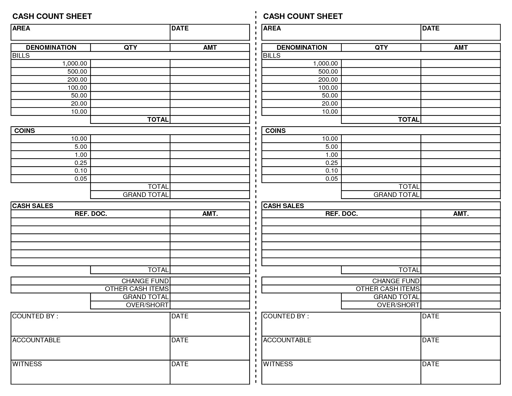 Best s of Cash Count Sheet Excel Cash Drawer Count
