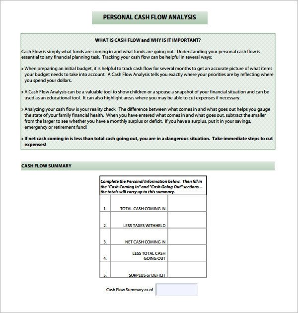 Cash Flow Analysis Template 11 Download Free Documents