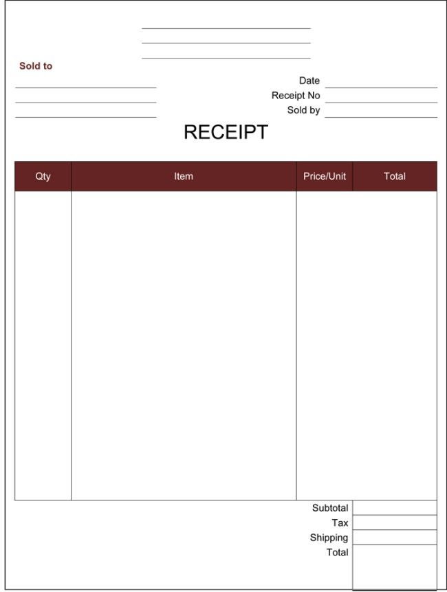 Cash Receipt Template 5 Printable Cash Receipt Formats