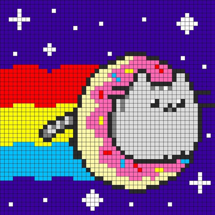 Donut Nyan Cat Perler Bead Pattern
