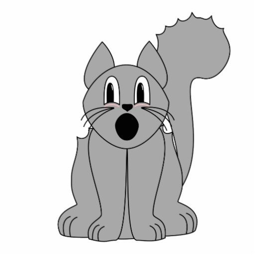 Silly Scared Gray Cat Cut Out