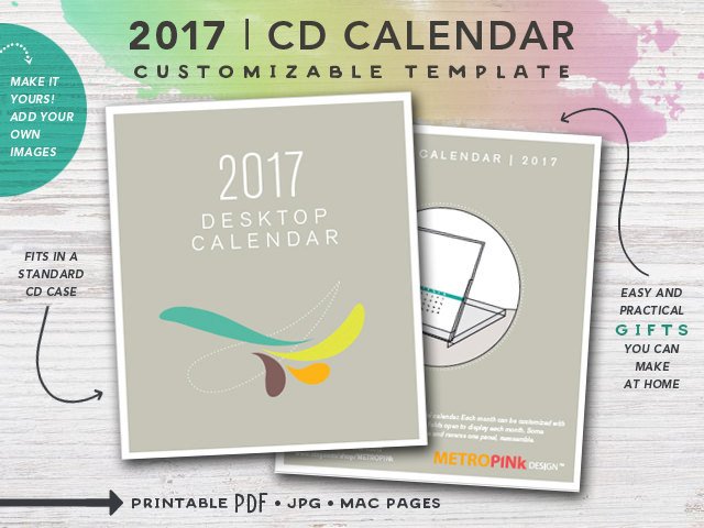 2017 Printable CD Case Calendar TEMPLATES