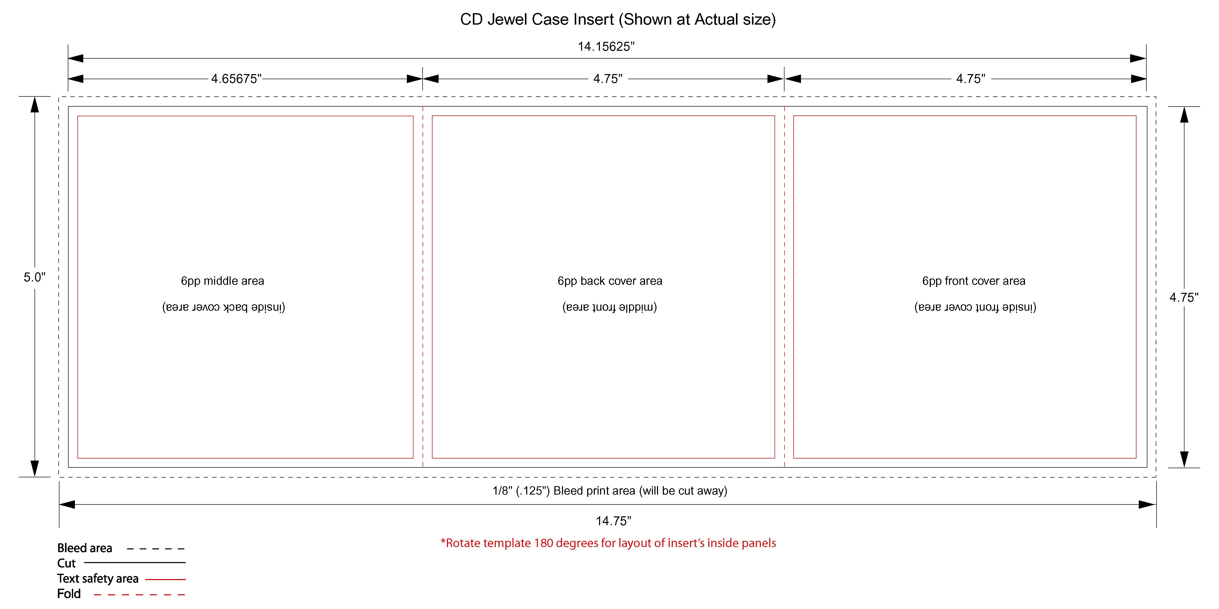 CD Jewel Case 6 panel Insert Templates for Duplication and