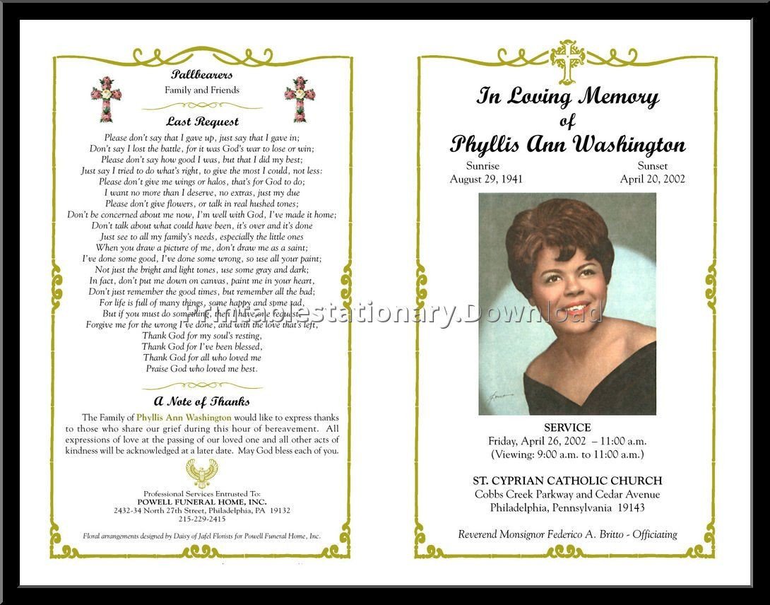 celebration of life templates for word free AOL Image