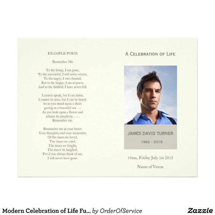 Modern Celebration of Life Funeral Program Flyer