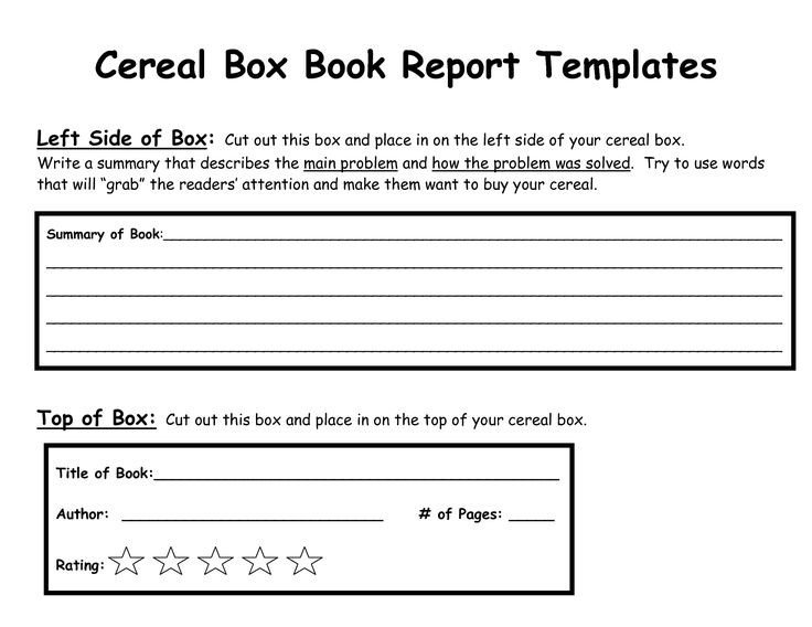 18 best images about Cereal Box Book Report on Pinterest