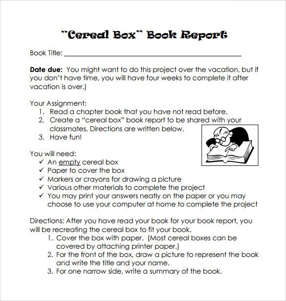 Cereal Box Book Report – 11 Free Samples Examples & Formats