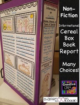 Non Fiction Informational Cereal Box Book Report 6