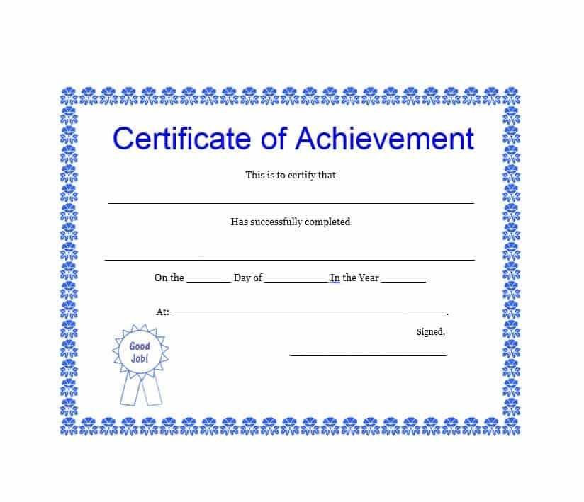40 Great Certificate of Achievement Templates FREE
