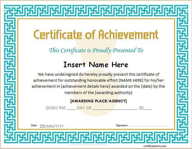 25 best ideas about Certificate of achievement template