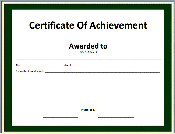 Award Certificate Template For Word