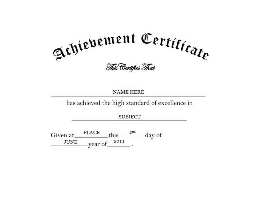 Certificate of Achievement Free Word Templates & Clipart