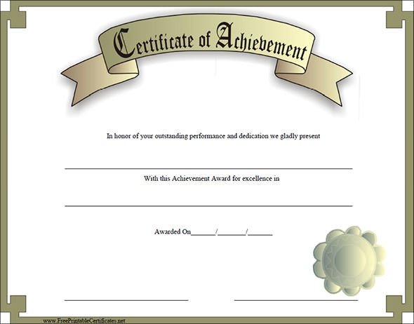Certificate of Achievement Template 38 Download in PSD