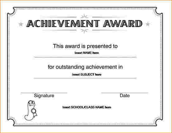certificate of achievement template word 2