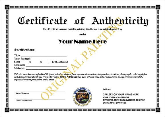 16 Sample Certificate of Authenticity Documents in PDF PSD