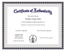 Free Printable Certificate of Authentication Templates