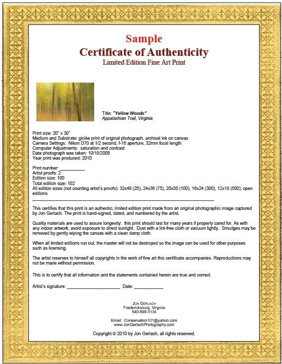 7 Free Sample Authenticity Certificate Templates
