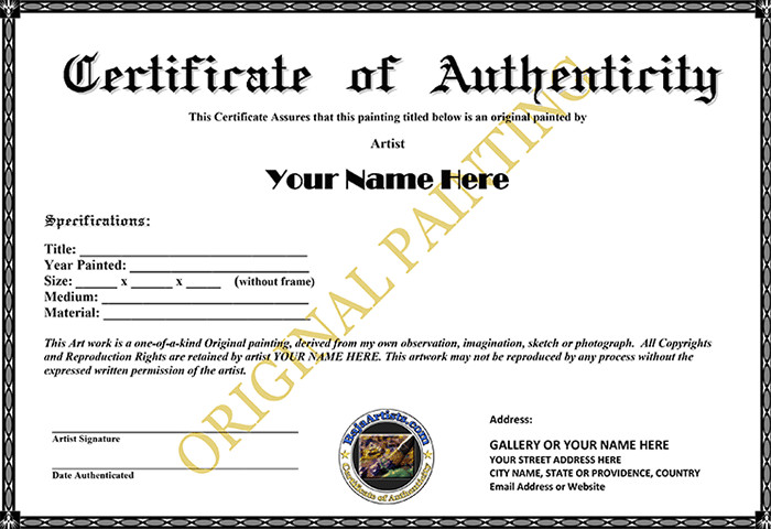Certificate of Authenticity Template Certificate