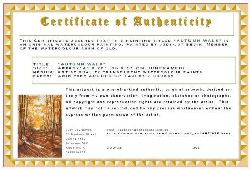 Certificates of Authenticity for Artists