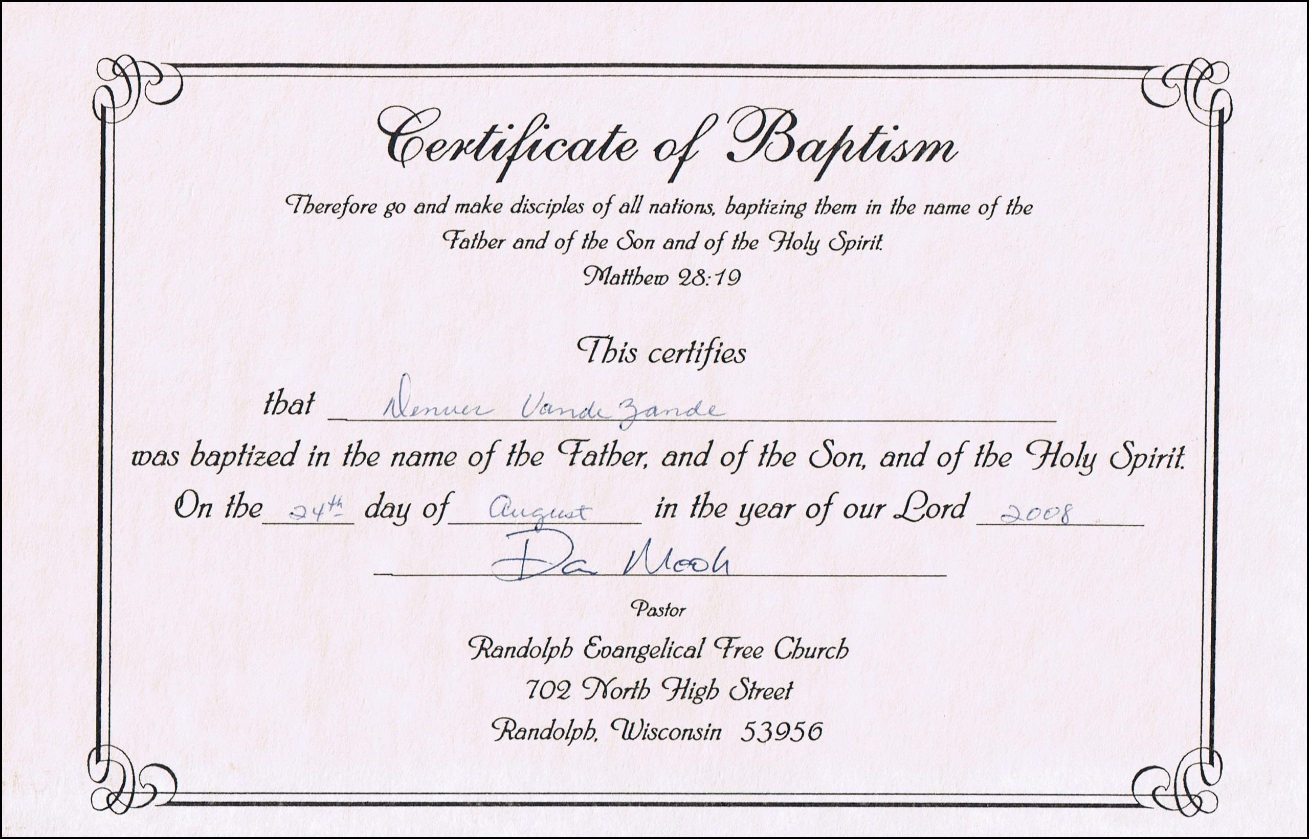 Baptism Certificate Templates for Word