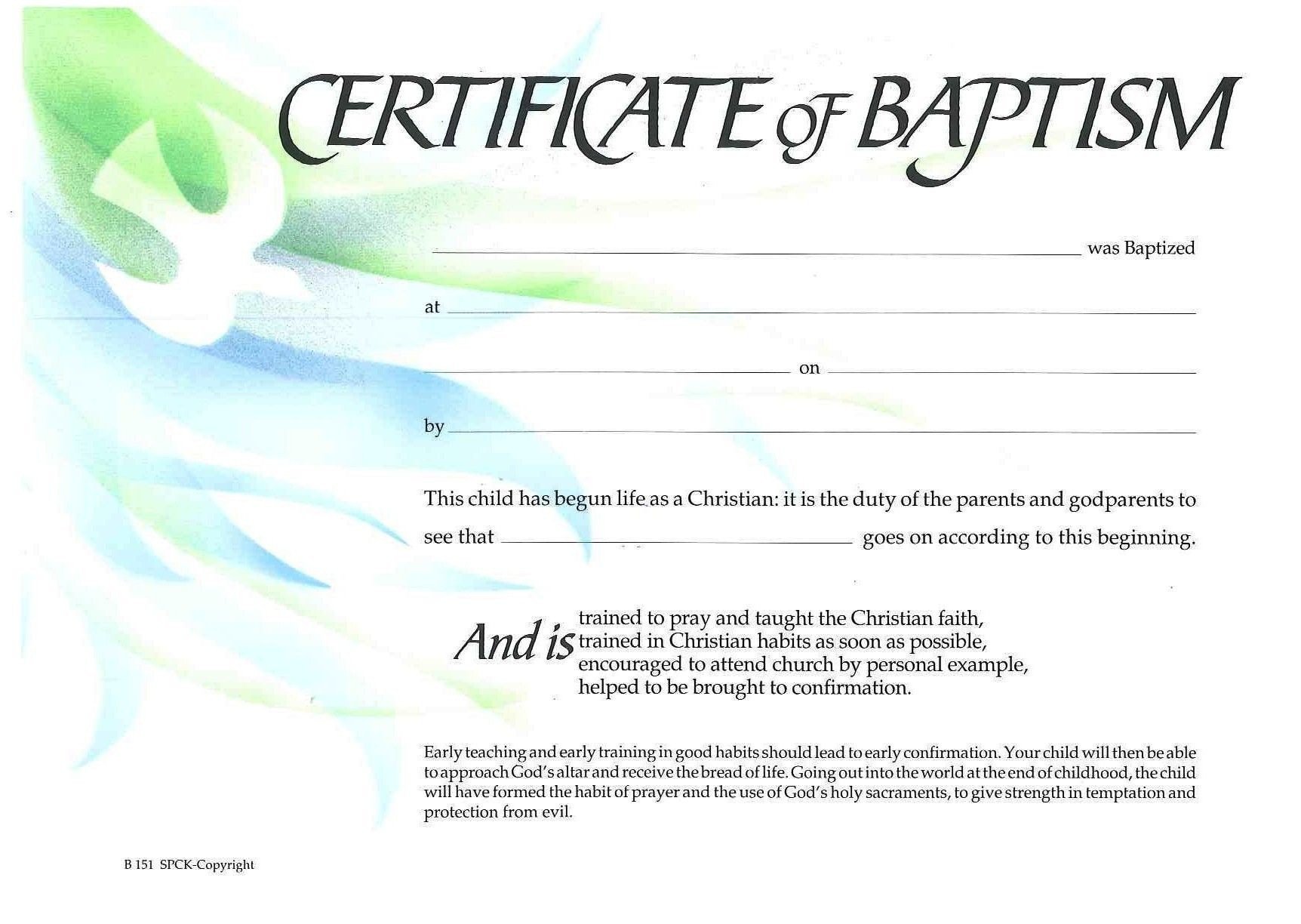 Baptism Certificate xp4eAmuz Sunday School