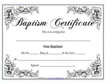 Free Baptism Certificate Templates