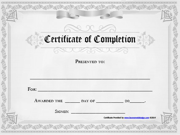20 Free Certificate of pletion Template [WORD Excel PDF]