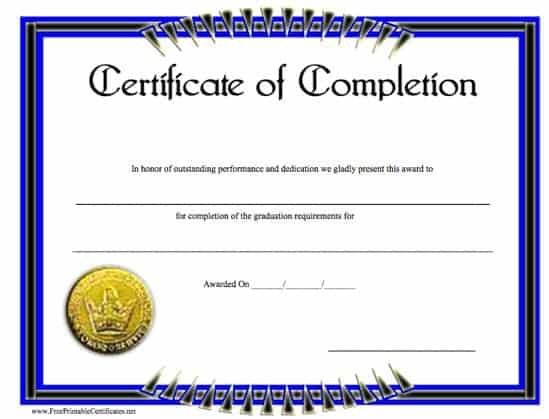 Top 5 Free Certificate of pletion Templates Word