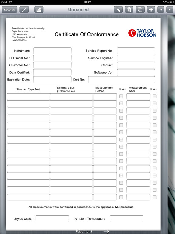 Certificate pliance Template