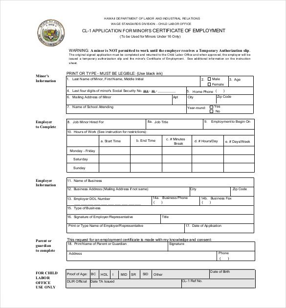 40 Employment Certificates PDF DOC