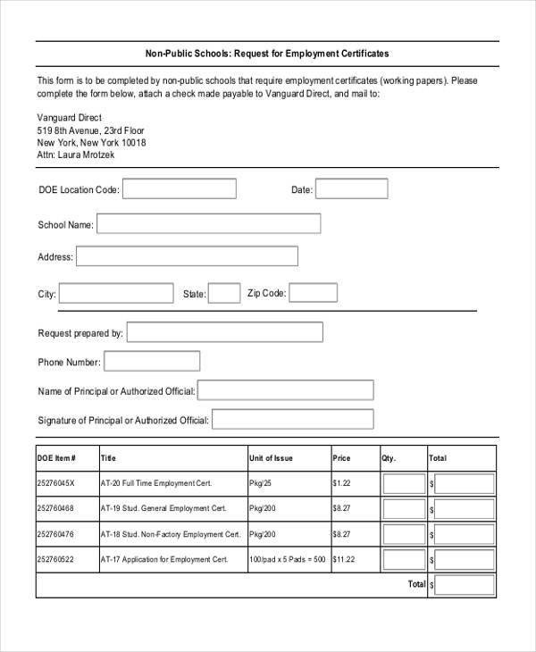 Sample Employment Forms in PDF 34 Free Documents in