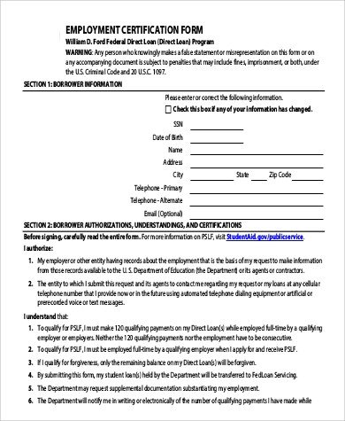 Sample Employment Request Form 9 Examples in PDF