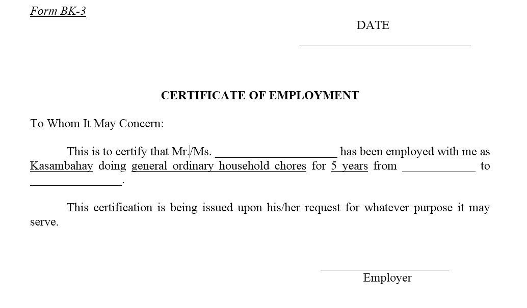 12 Free Sample Employment Certificate Templates
