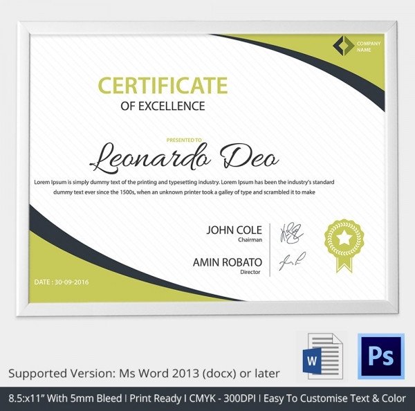 Word Certificate Template 31 Free Download Samples