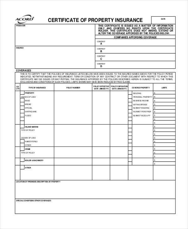 Certificate Form Templates