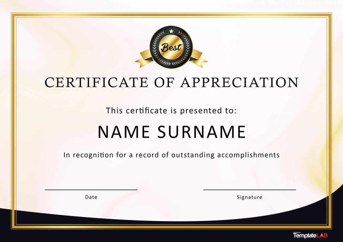 30 Free Certificate of Appreciation Templates and Letters