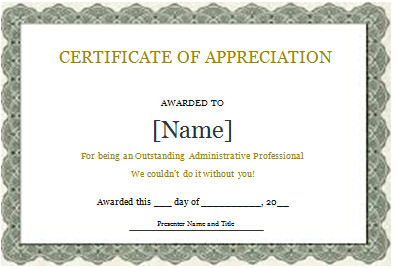 MS Word Certificate of Recognition Template