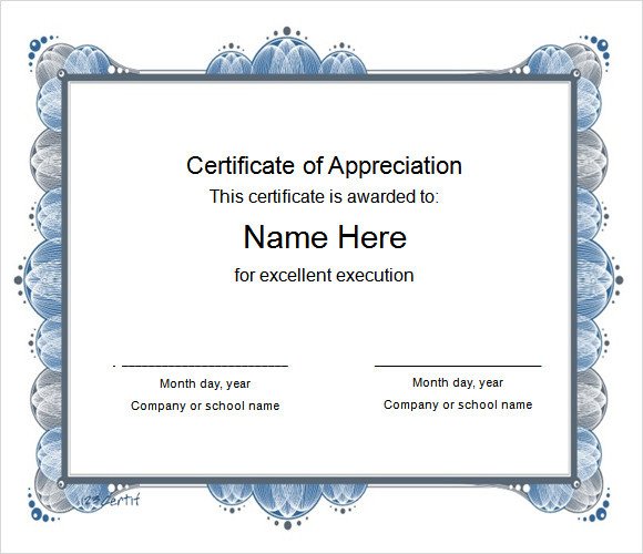 Recognition Certificate Template 7 Download Free