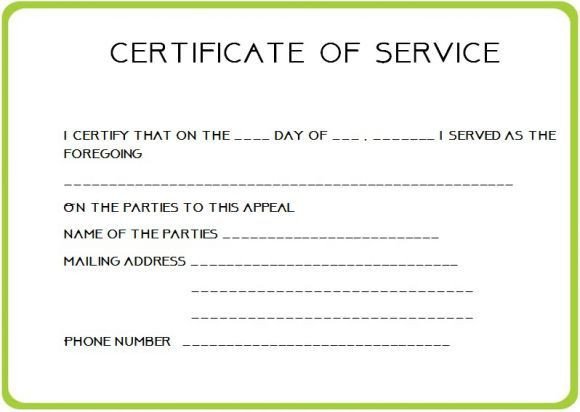 12 Service Certificate Templates
