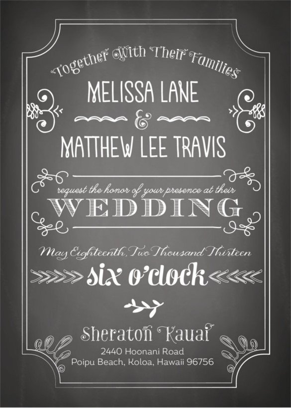 26 Chalkboard Wedding Invitation Templates – Free Sample