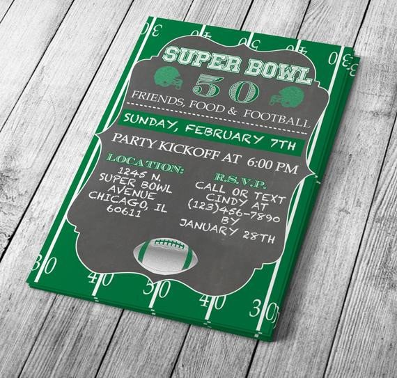 Chalkboard Super Bowl Invitation Editable by MyDIYDesigns