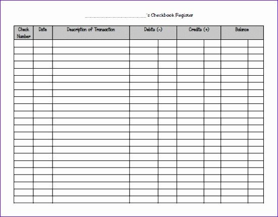 11 Microsoft Excel Check Register Template
